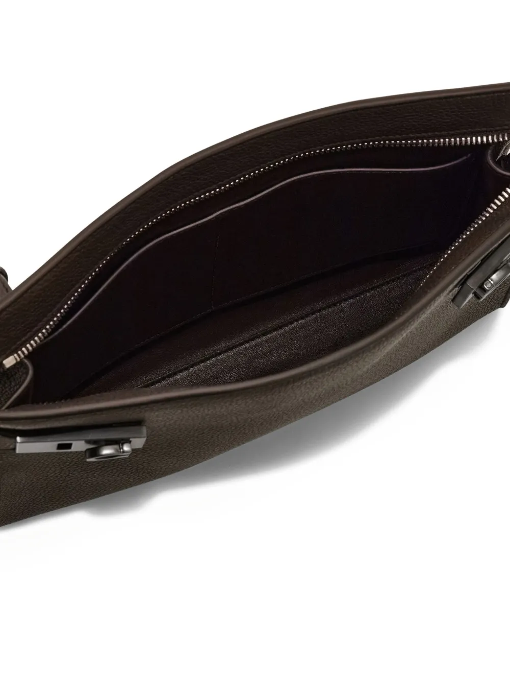 Ferragamo Gancini clutch met gesp Bruin