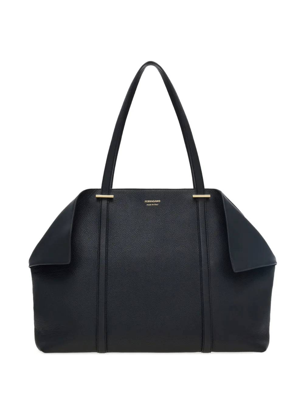 Ferragamo Large Folded-sides Tote Bag In Black
