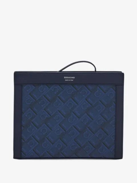 Ferragamo жаккардовый клатч с монограммой