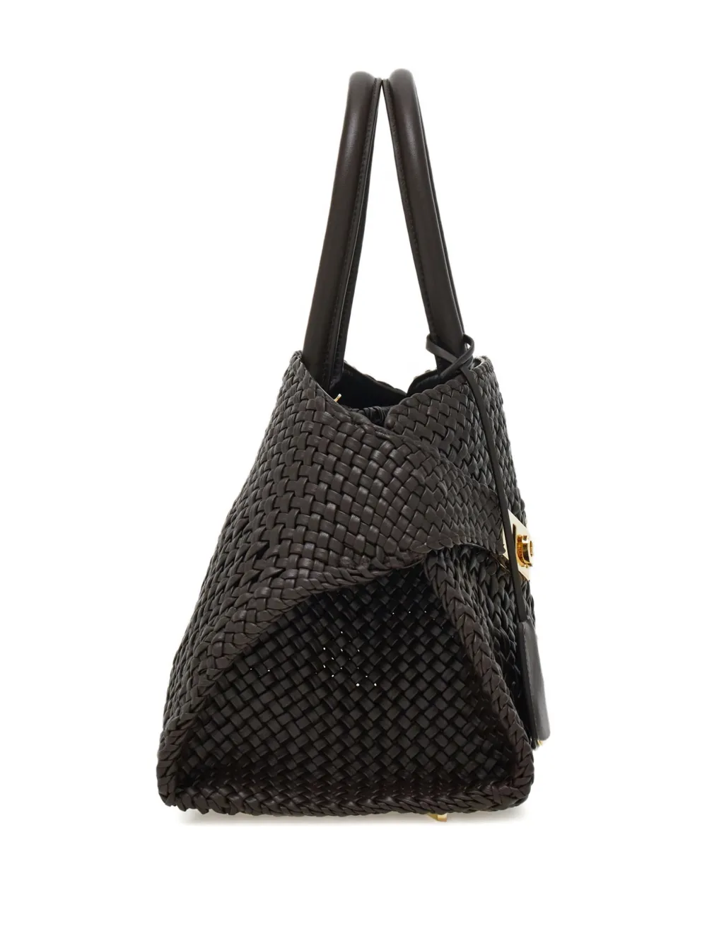  Ferragamo Woven Hug Tote Bag - Brown 