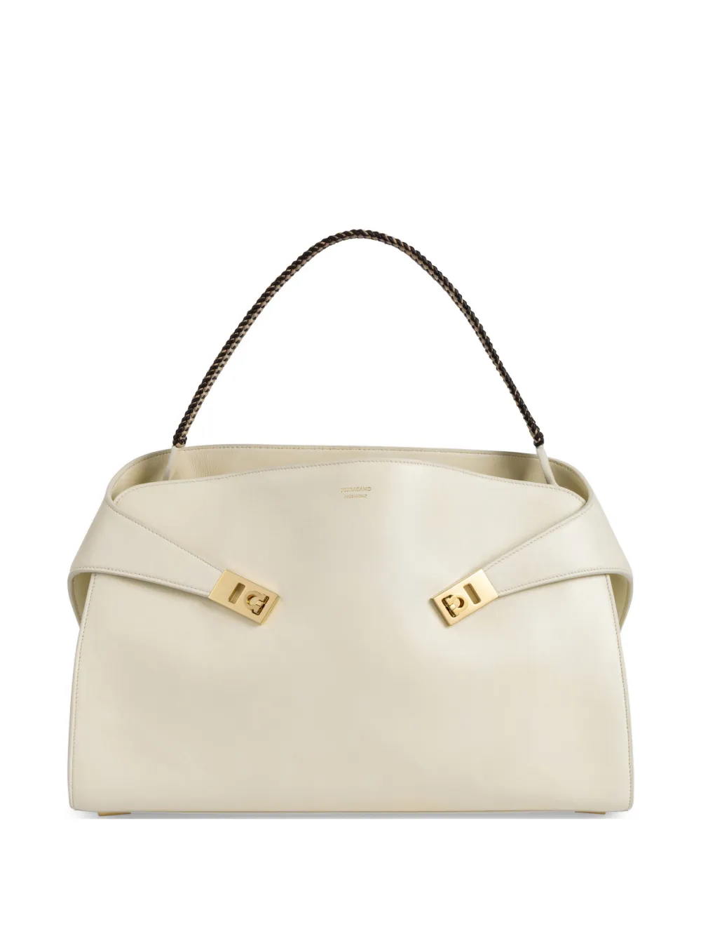 Ferragamo Hug soft bicolor shoulder bag (L) - Bianco