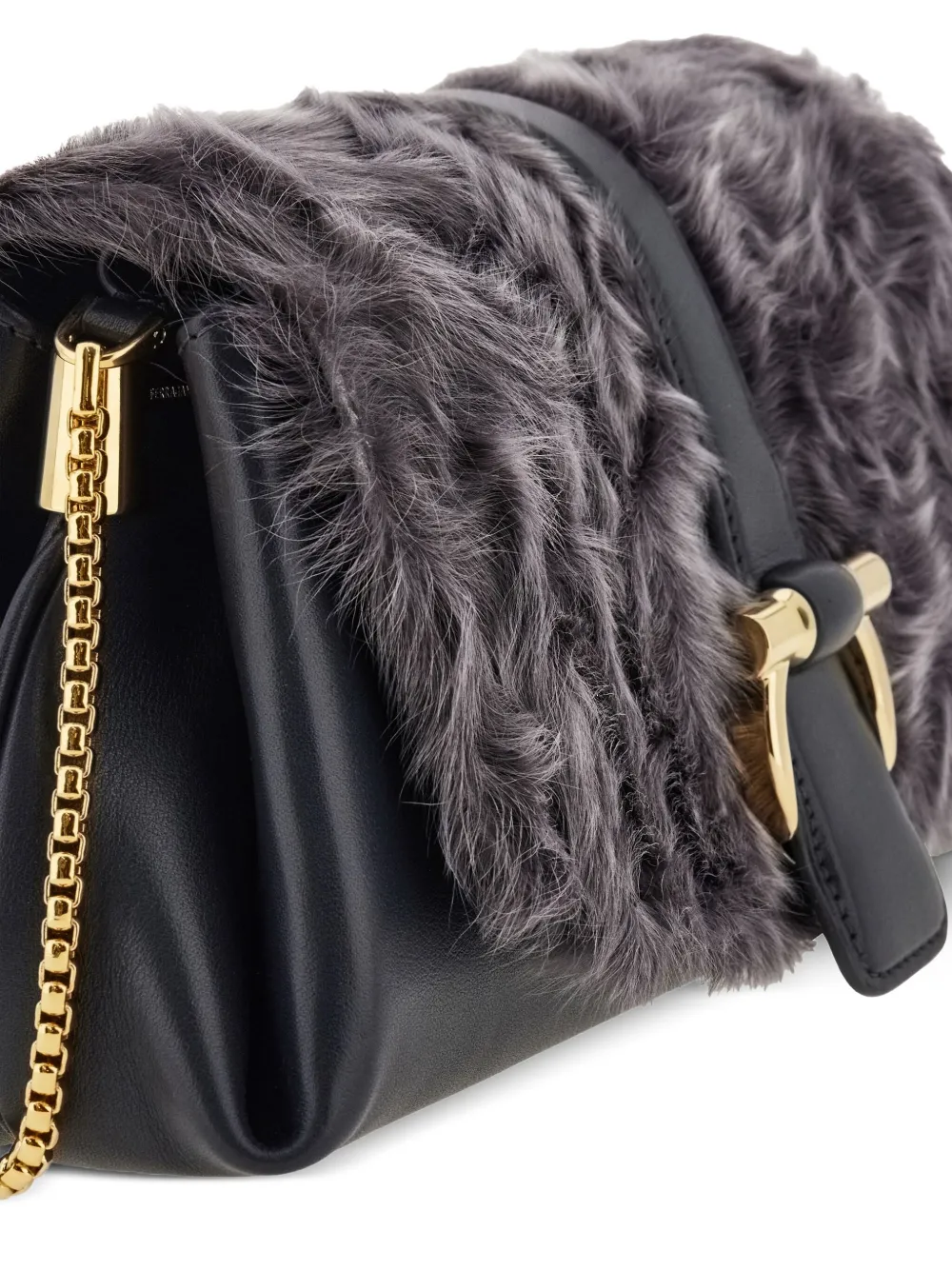 Ferragamo Kleine lammy clutch Zwart