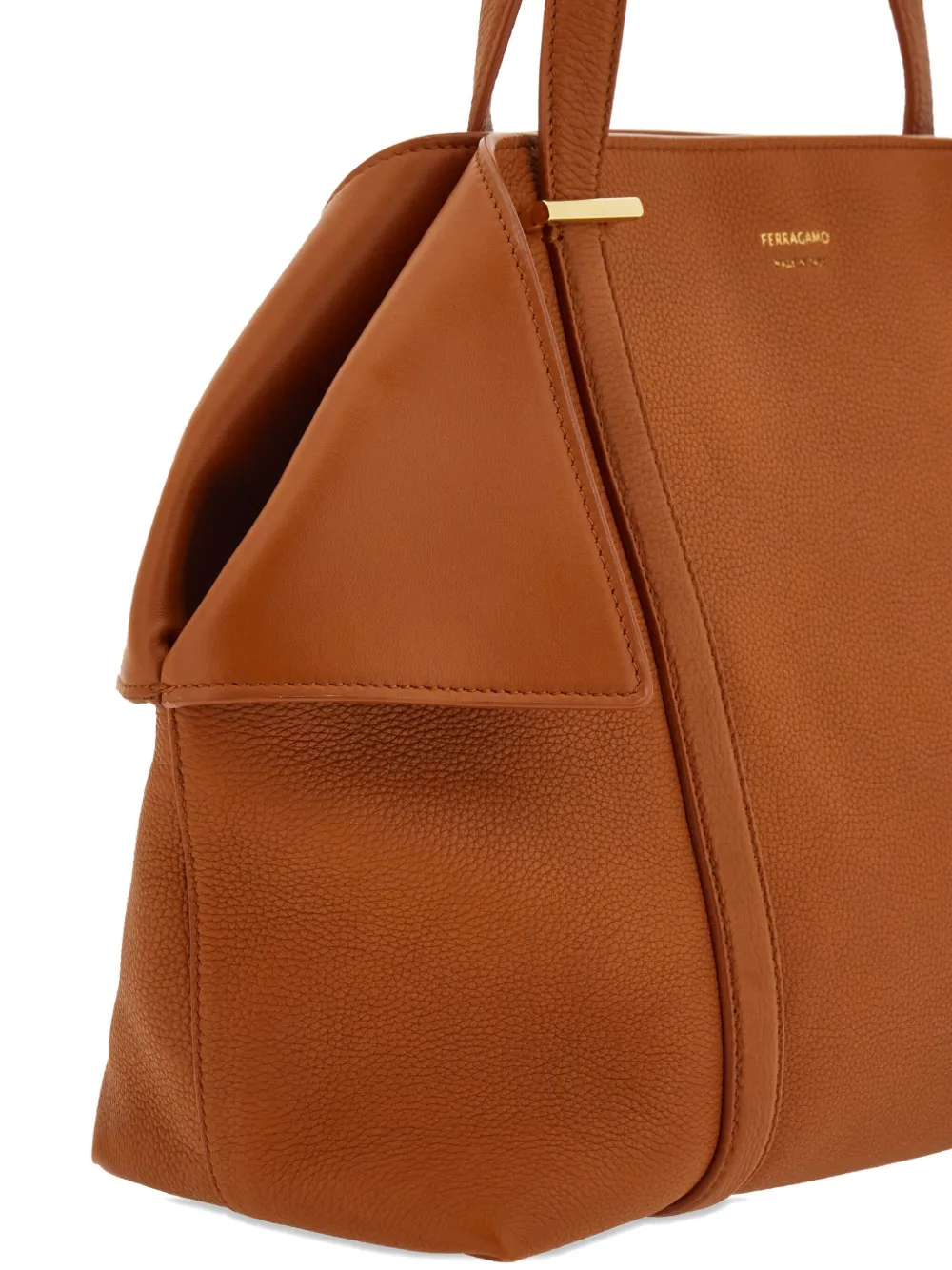 Ferragamo Medium shopper met gevouwen zijkanten Bruin