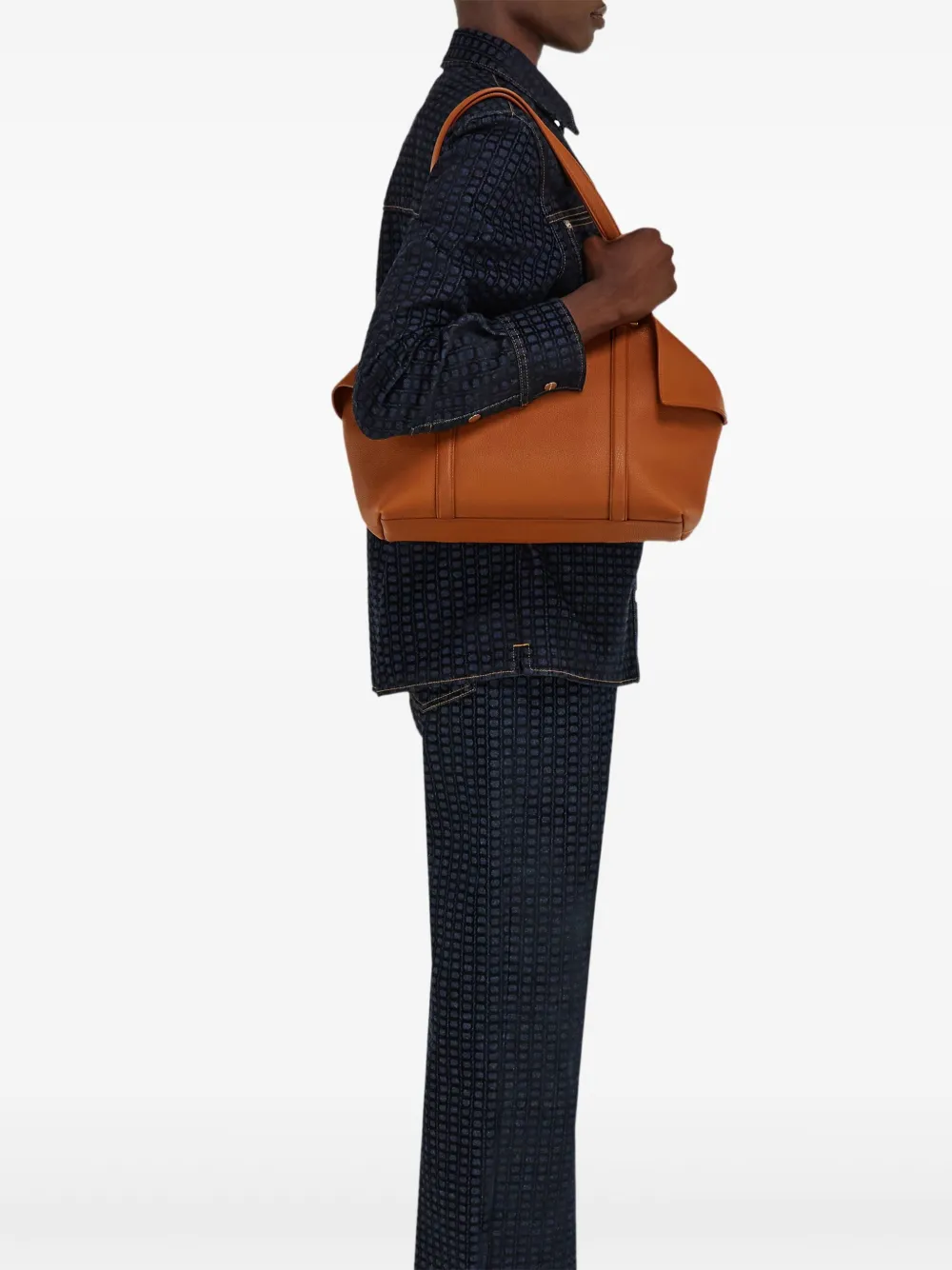 Ferragamo Medium shopper met gevouwen zijkanten - Bruin