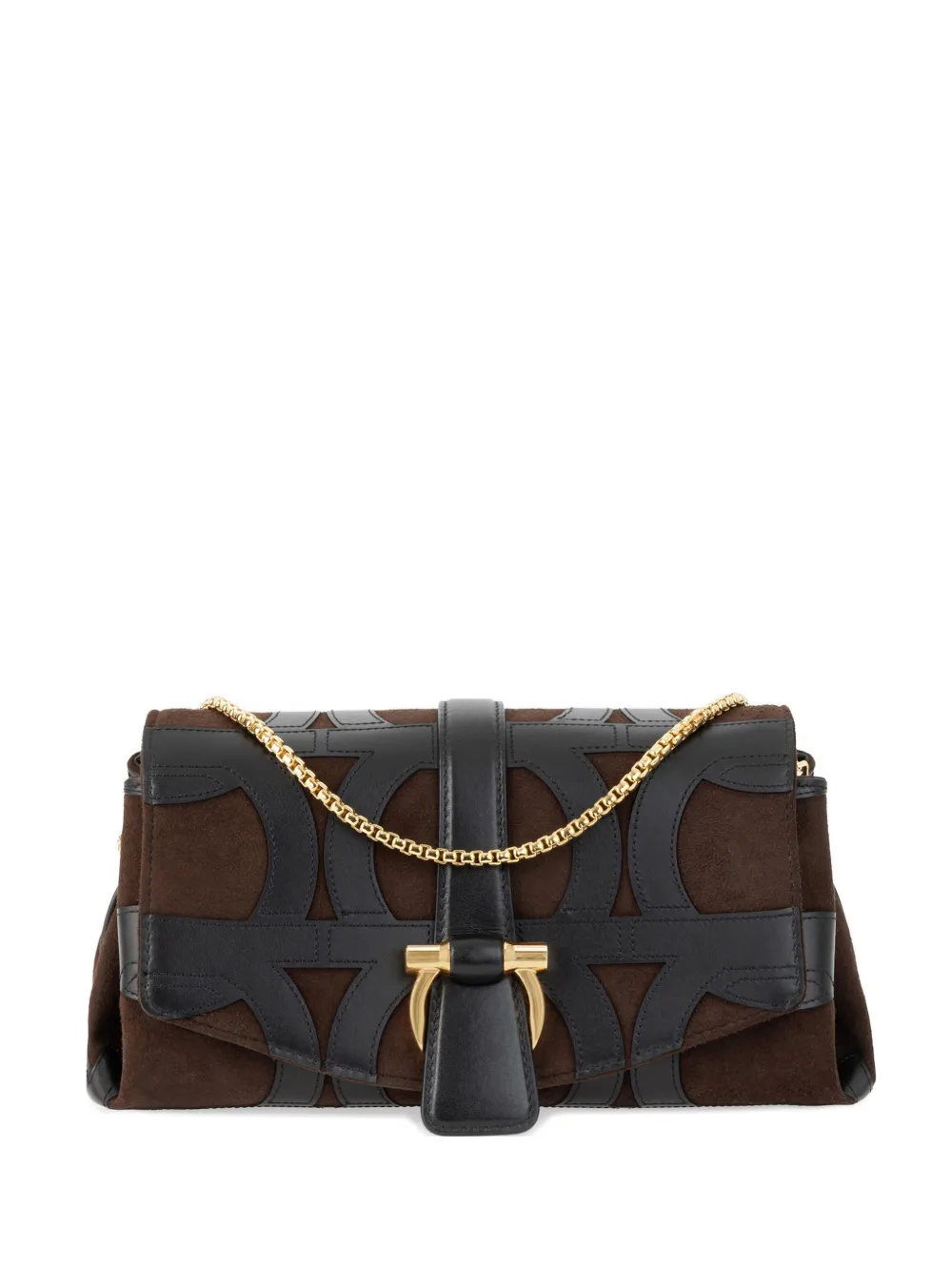 Ferragamo Borsa a tracolla con battente (XS) - Marrone