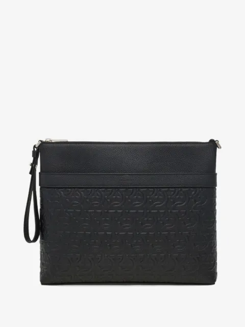 Ferragamo Gancini embossed-pattern messenger bag