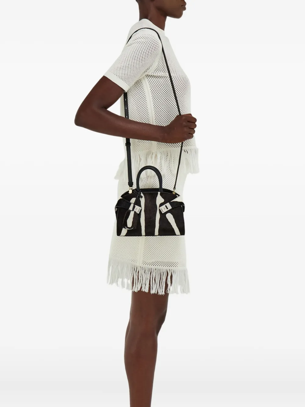 Ferragamo Hug tweekleurige mini-tas Zwart