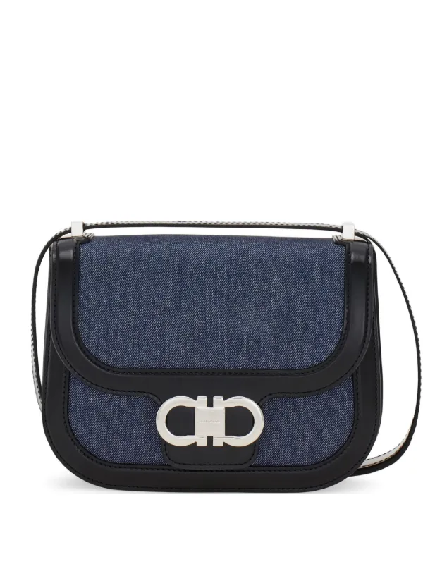 美品/2way!!Ferragamo ダブルガンチーニ バッグ ショルダー Ferragamo ダブル ガンチーニ ショルダーバッグ XS | ブルー | FARFETCH JP