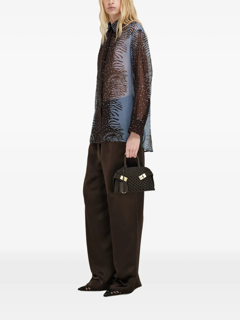 Ferragamo Hug handtas (XS) Bruin