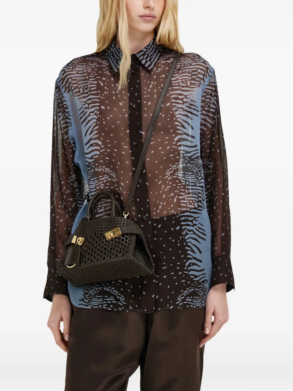 Ferragamo Hug handtas (XS) Bruin