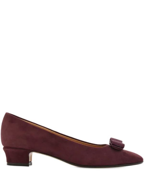 Ferragamo Vara Bow-detail Pumps in Purple