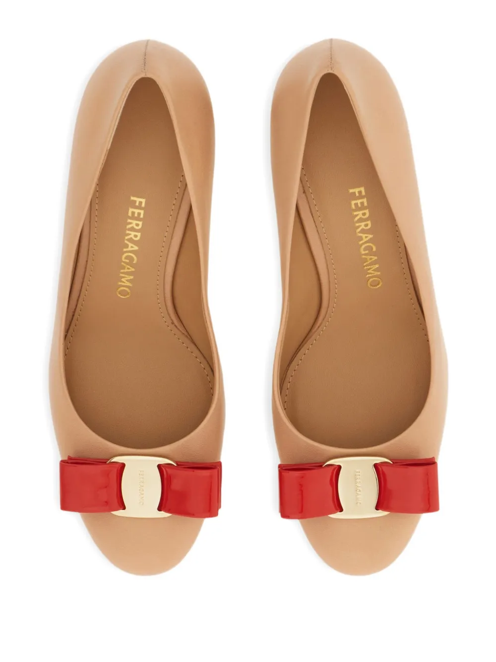 Ferragamo 70mm Vara Bow pumps Beige