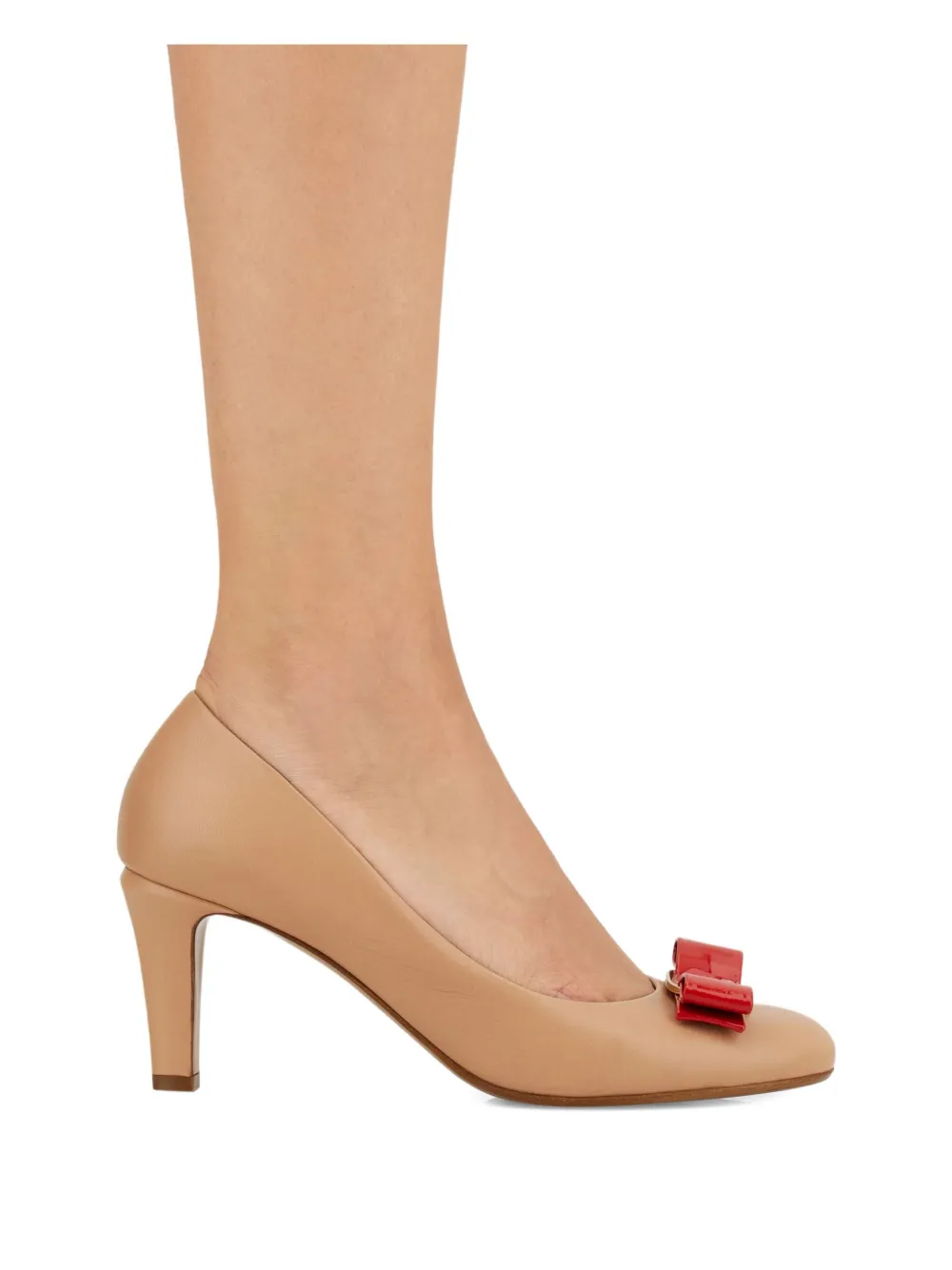 Ferragamo 70mm Vara Bow pumps Beige