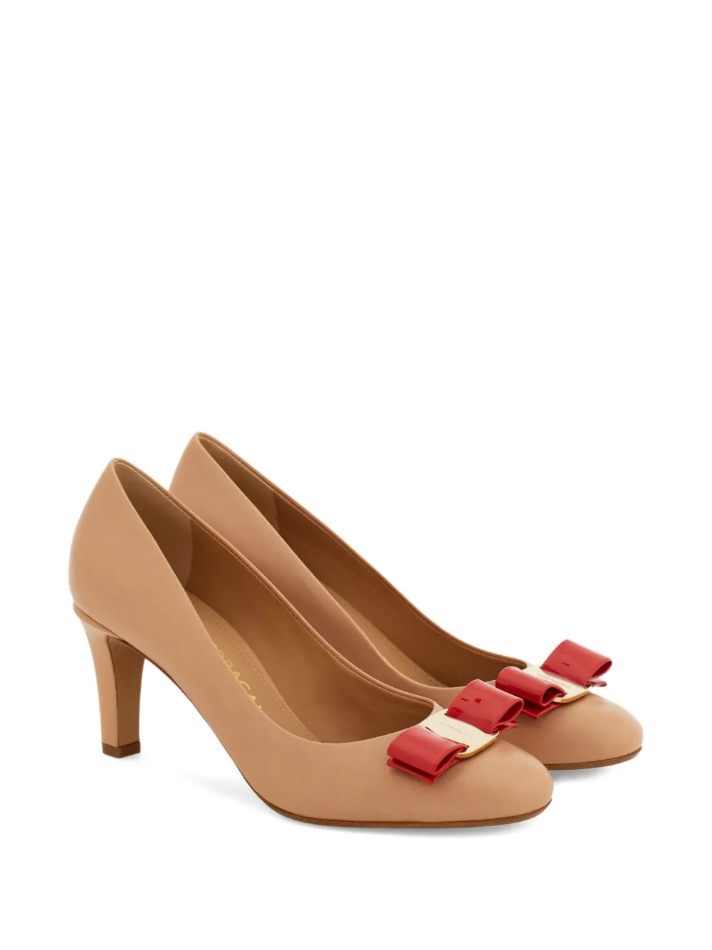 Ferragamo 70mm Vara Bow pumps Beige