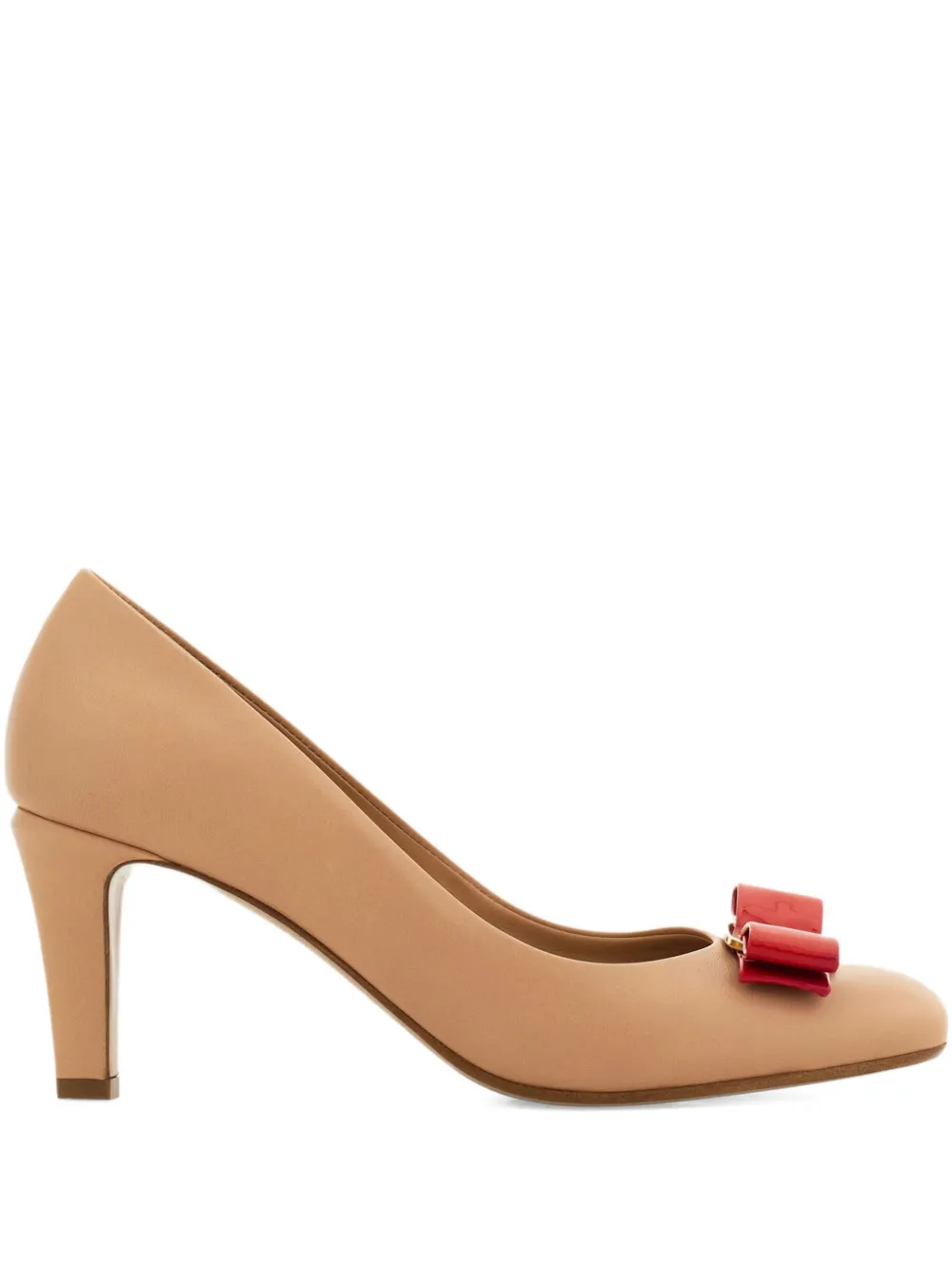 Ferragamo 70mm Vara Bow pumps Beige