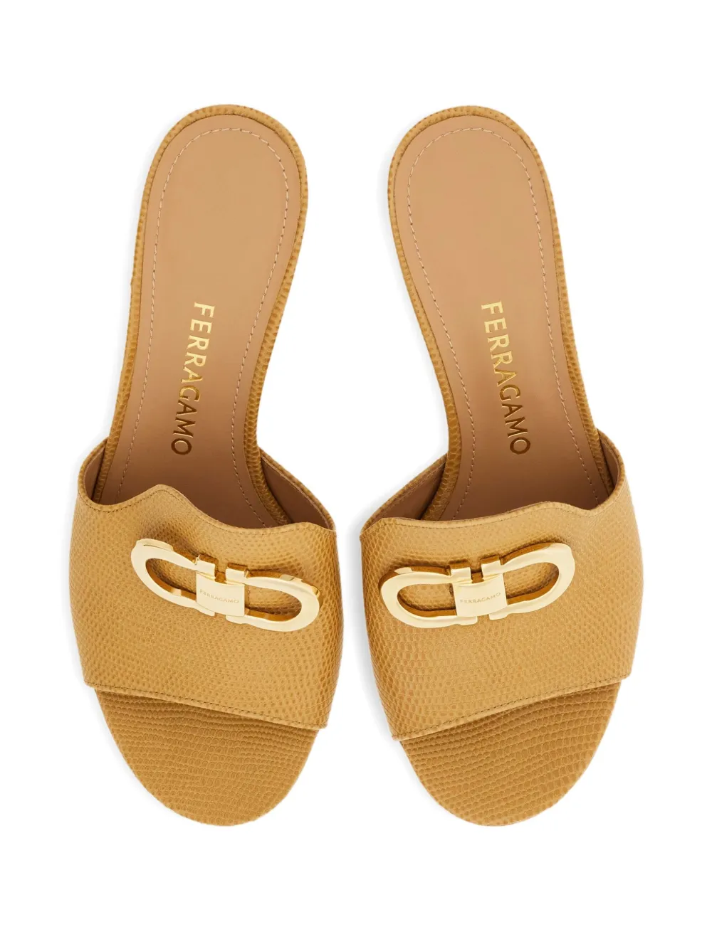 Ferragamo 50mm muiltjes met gancini-gesp Beige