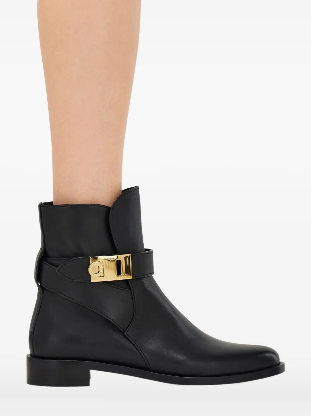 Ferragamo Hug-buckle Ankle Boots In Green