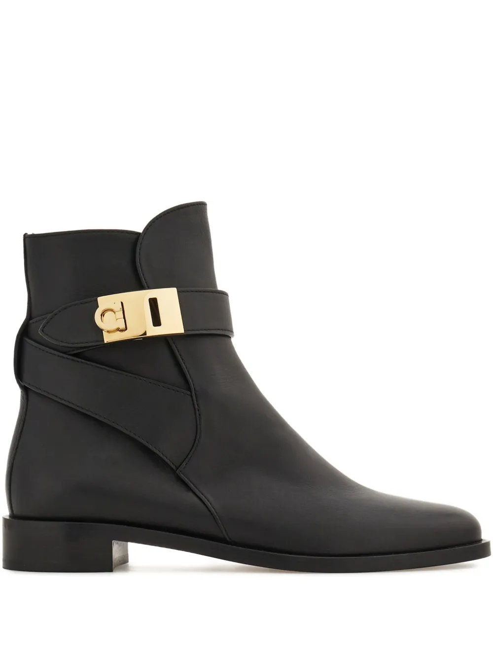 Ferragamo Hug-buckle Ankle Boots In Green