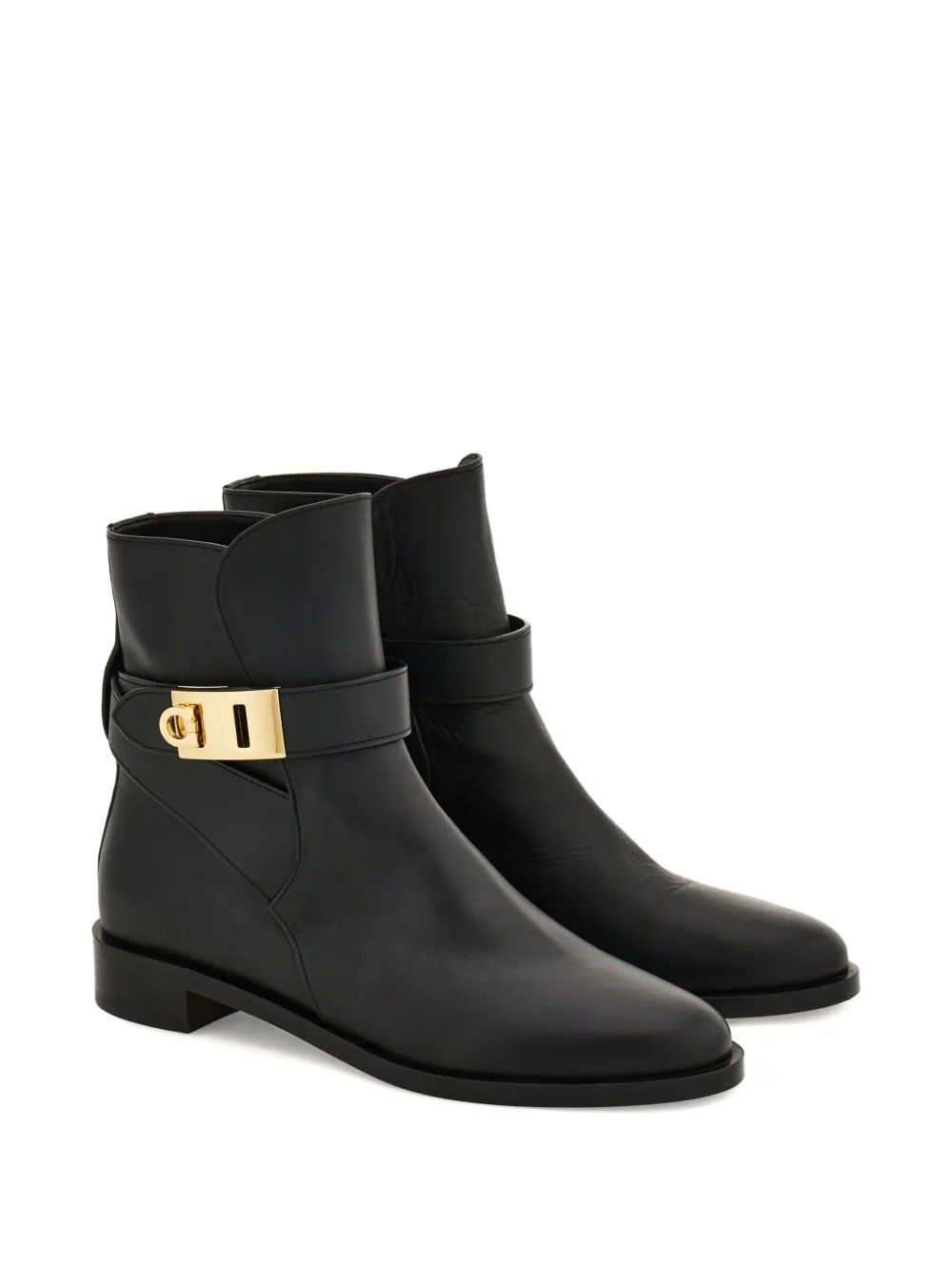 Ferragamo Hug-buckle Ankle Boots In Green