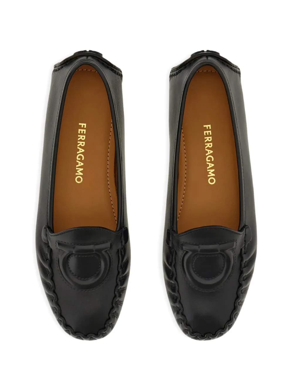 Ferragamo Gancini Driver loafers Zwart