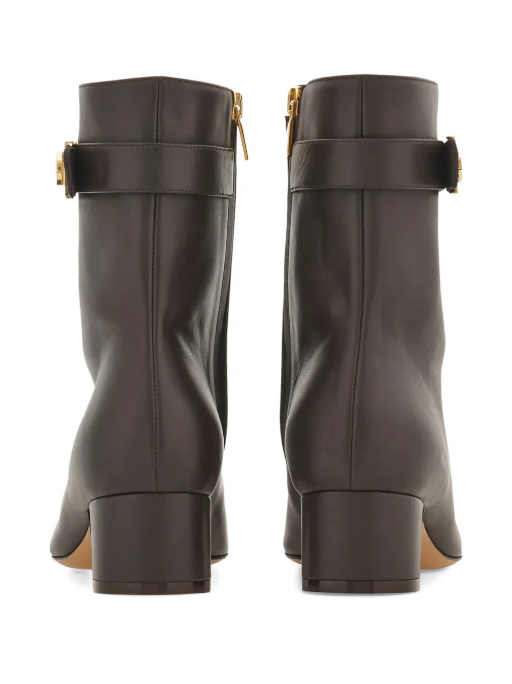 Ferragamo 40mm enkellaarzen met gesp Bruin