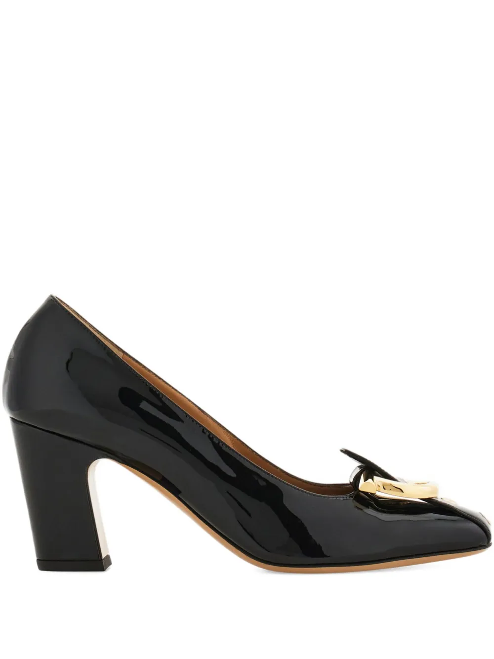 Ferragamo Pumps Gancini con tacco largo 70mm - Nero