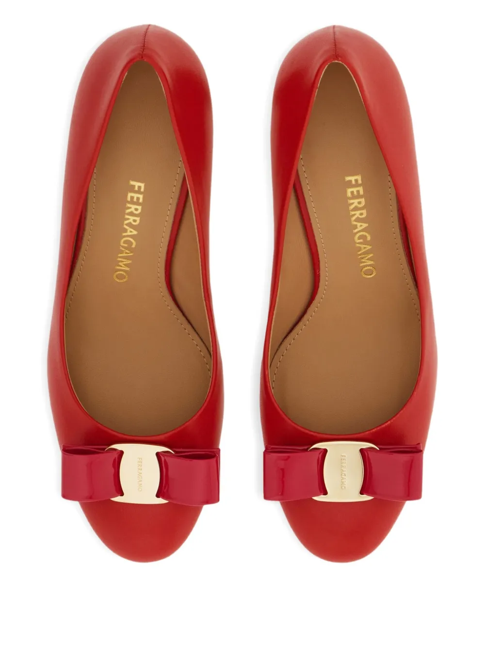Ferragamo 70mm Vara Bow pumps Rood