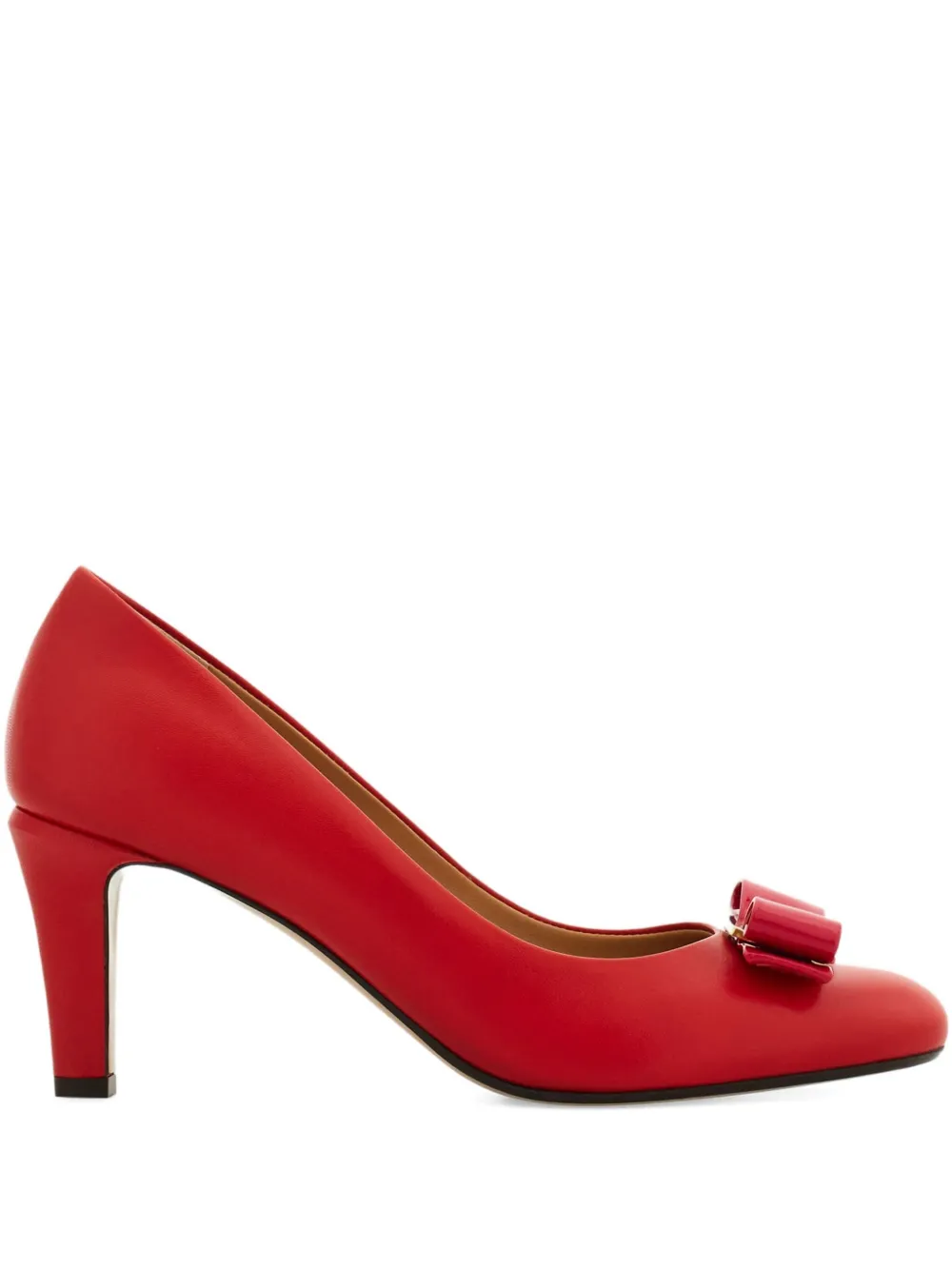 Ferragamo 70mm Vara Bow pumps Rood