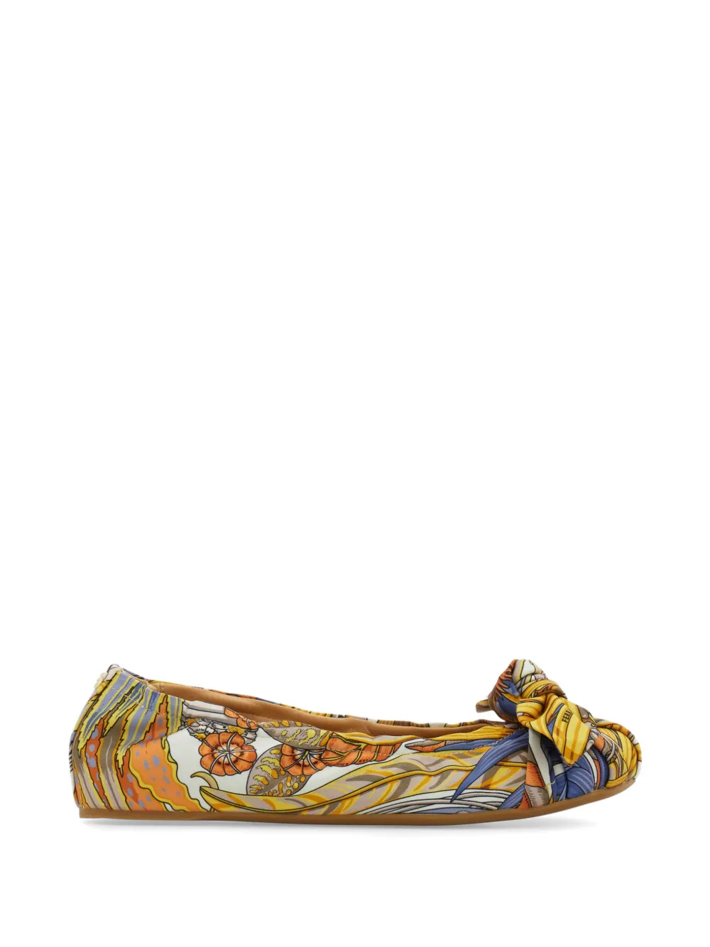 Ferragamo bow embellished ballet flat - Giallo