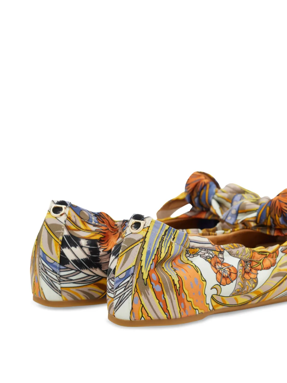 Ferragamo bow embellished ballet flat Geel