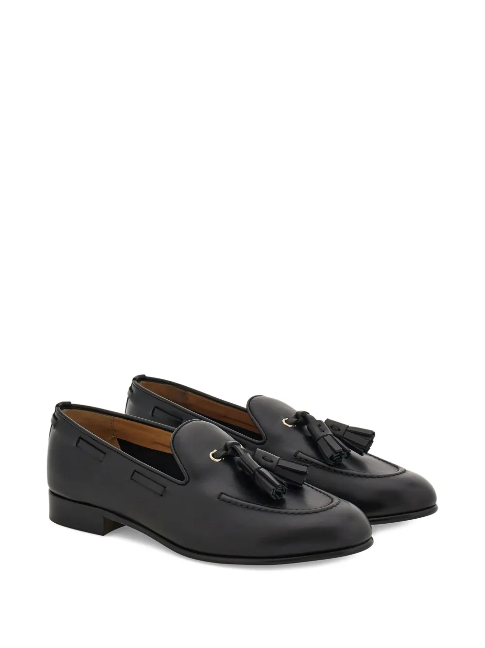 Ferragamo Loafer With Tassel Detail In Black