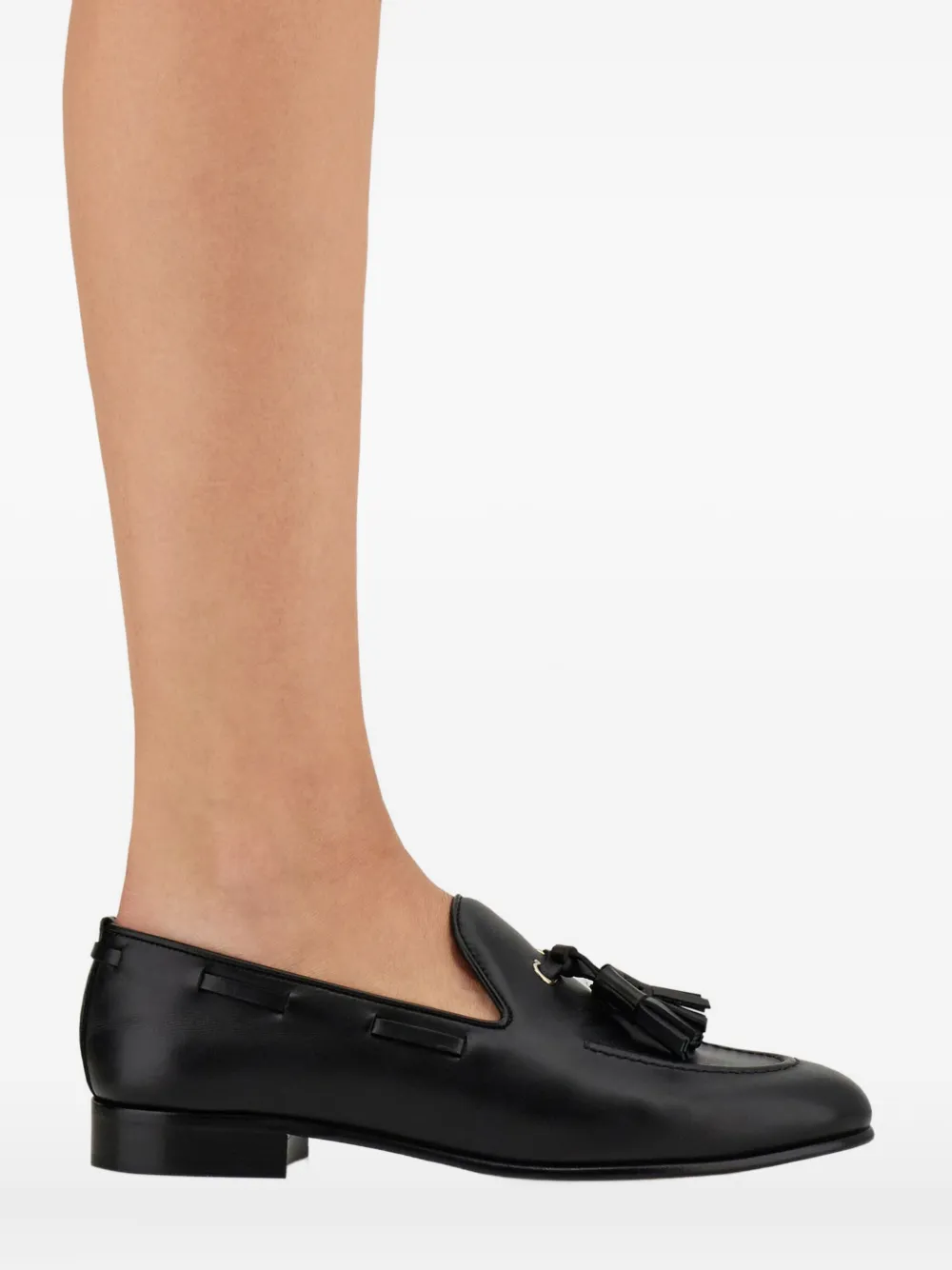 Ferragamo Loafer With Tassel Detail In Black