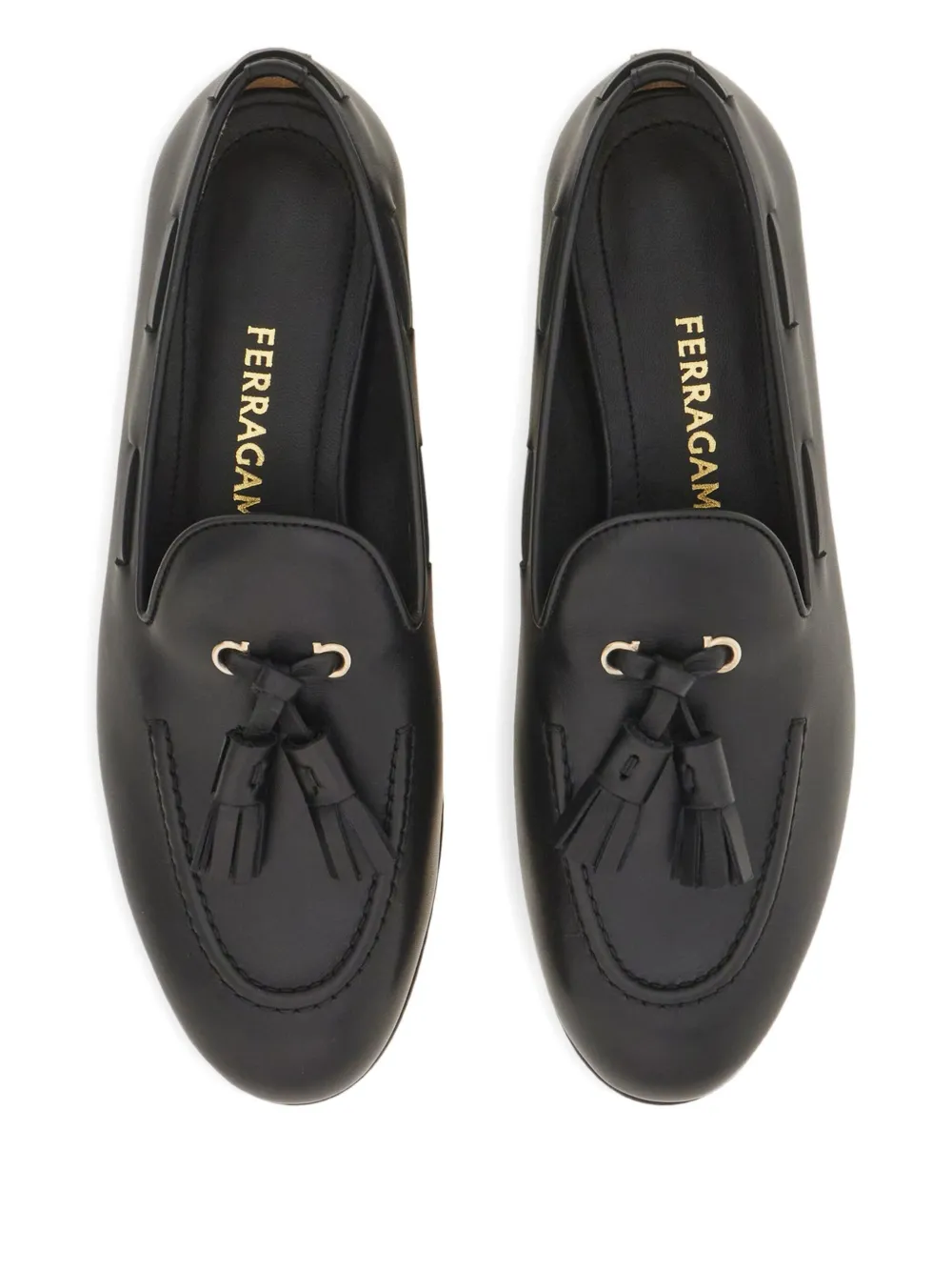 Ferragamo Loafer With Tassel Detail In Black