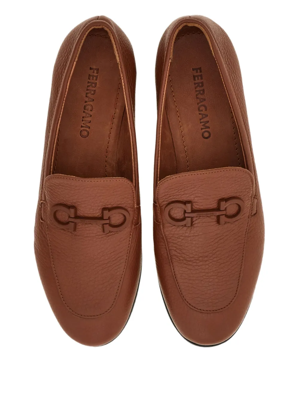 Ferragamo Gancini loafers met gesp Bruin