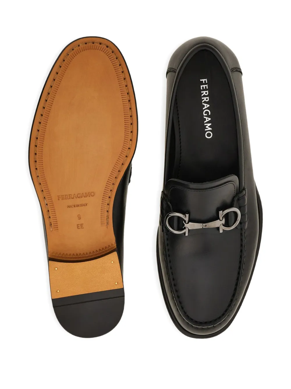 Ferragamo Loafers met Gancini-gesp Zwart