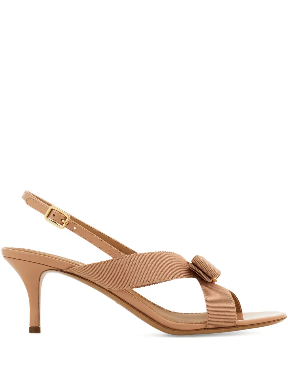 Ferragamo 50 mm Vara slingback sandalen met strik Bruin