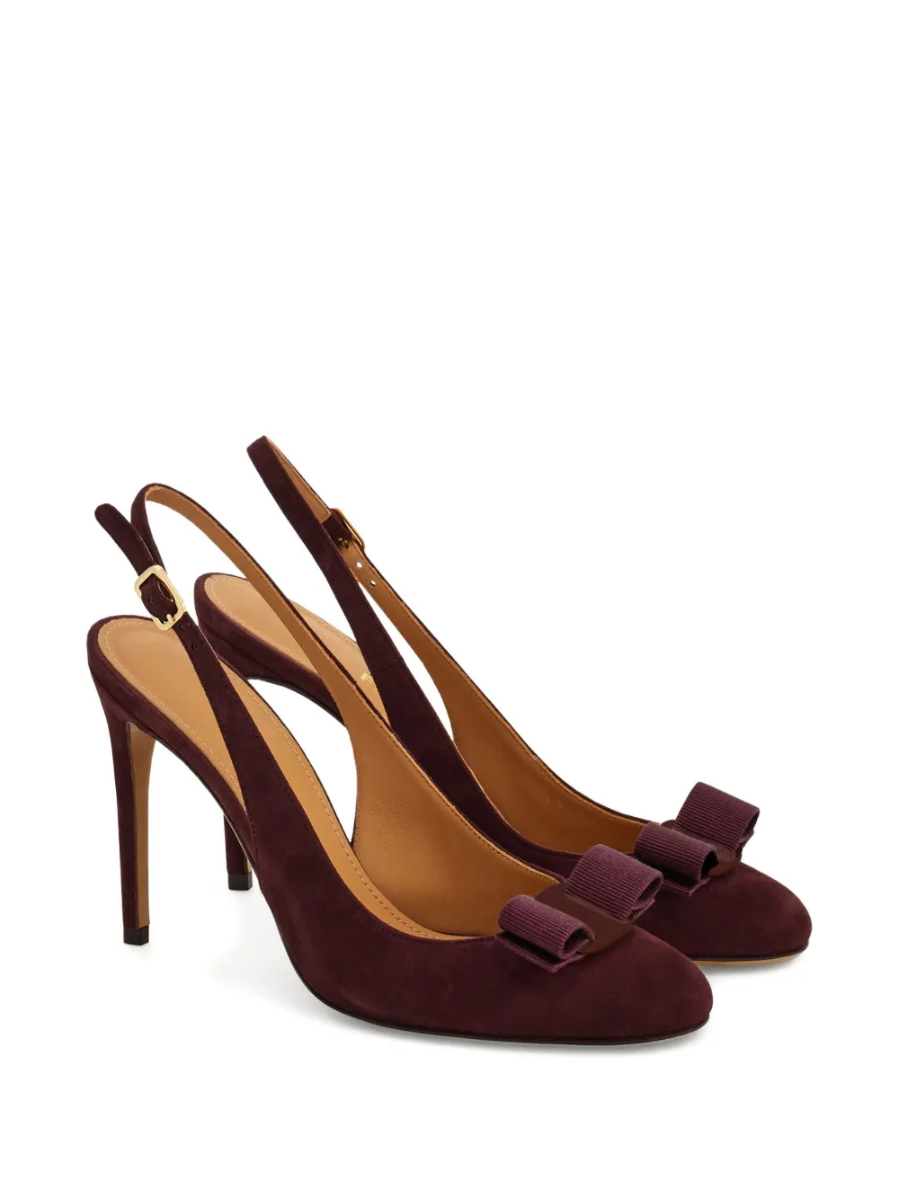 Ferragamo 90mm Vara Bow slingback pumps Paars