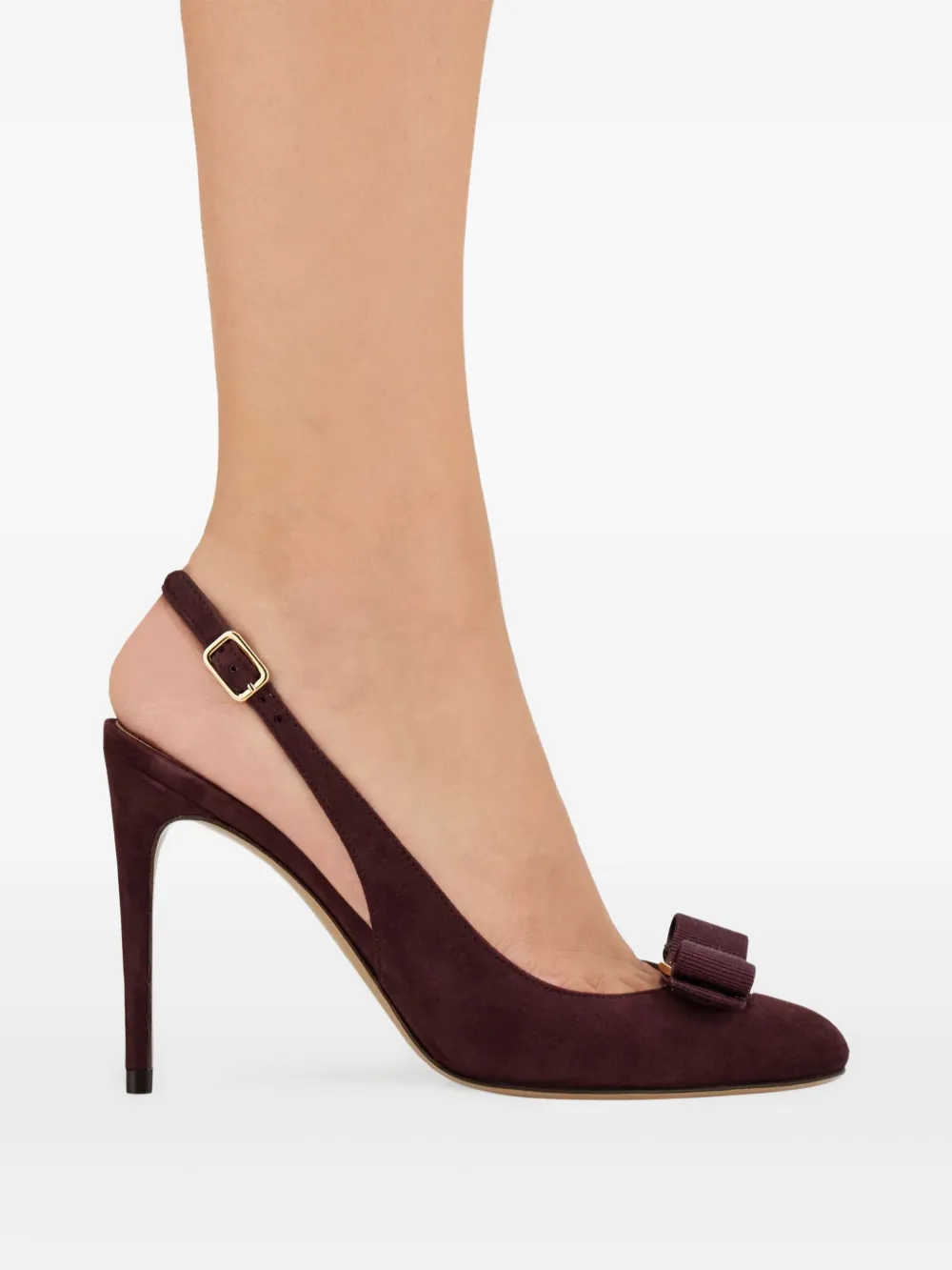Ferragamo 90mm Vara Bow slingback pumps Paars