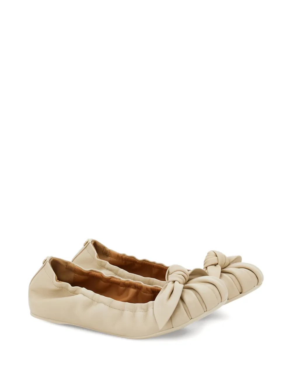 Ferragamo Ballerina's met strikdetail - Beige