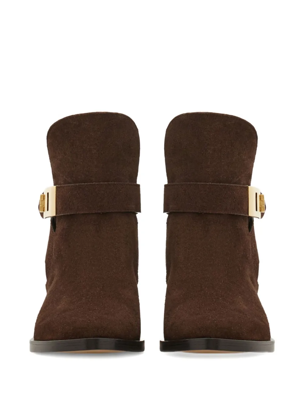 Ferragamo Hug Buckle-strap Ankle Boots In Brown