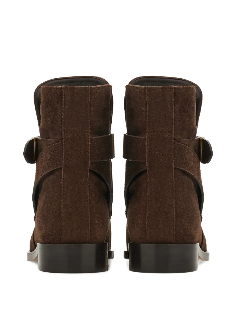 Ferragamo Hug Buckle-strap Ankle Boots In Brown