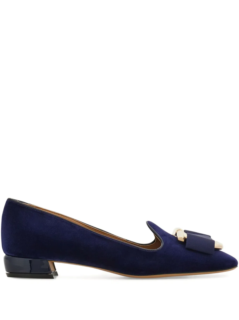 Ferragamo Gancini fluwelen pumps Blauw