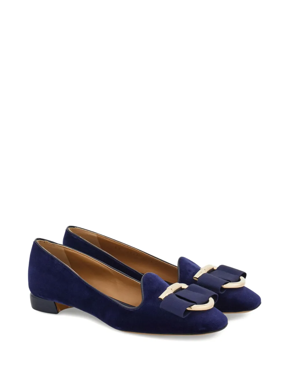 Ferragamo Gancini fluwelen pumps Blauw