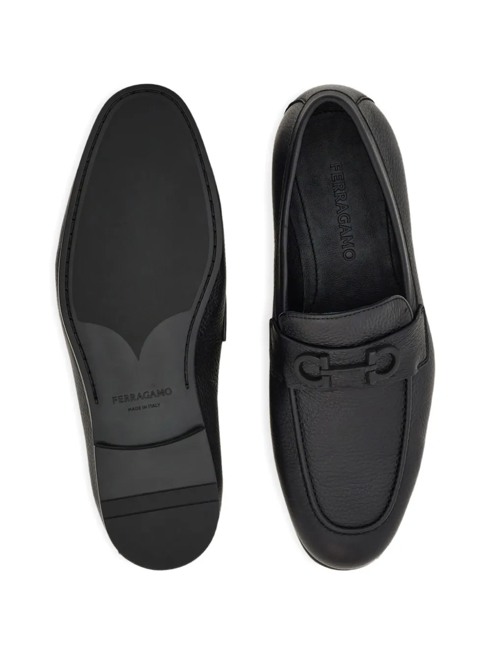 Ferragamo Loafers met Gancini gesp Zwart