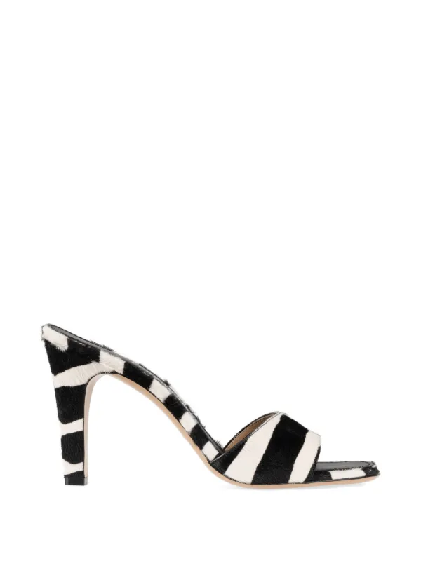 Ferragamo Pony-skin Heeled Slides in Black