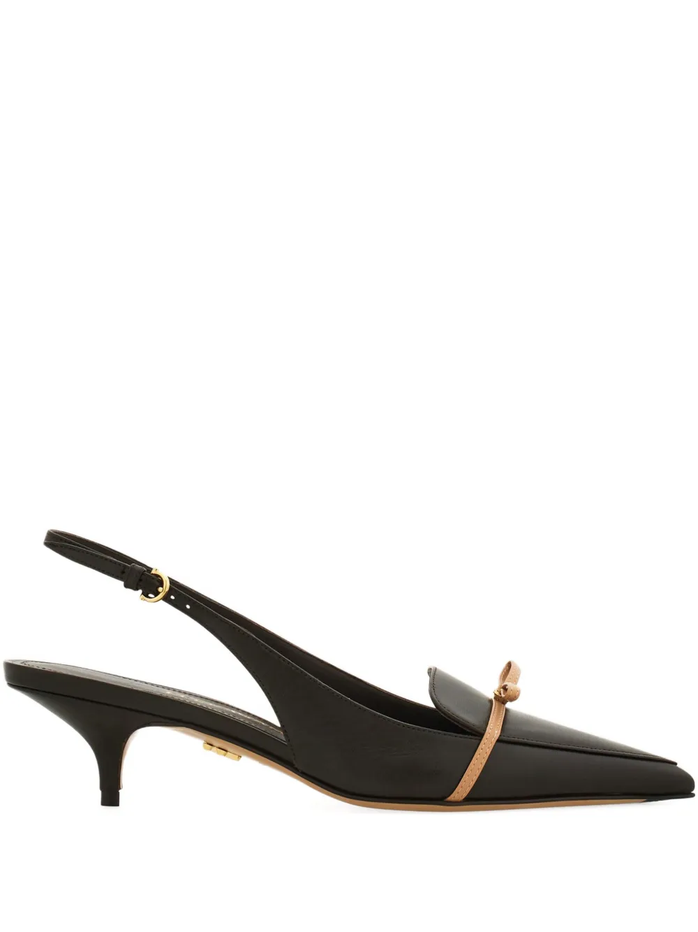 Ferragamo 40mm Pointed Bow Slingback In Brown
