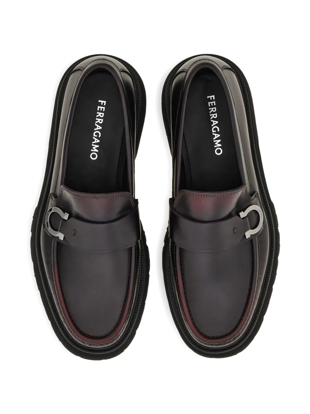 Ferragamo Loafers met Gancini-gesp Rood