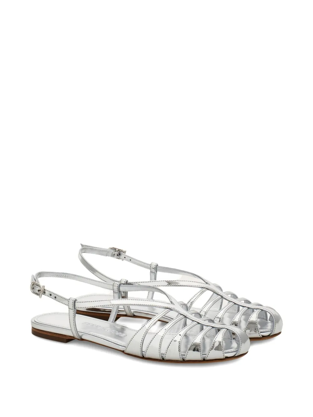Ferragamo Gekooide sandalen Zilver