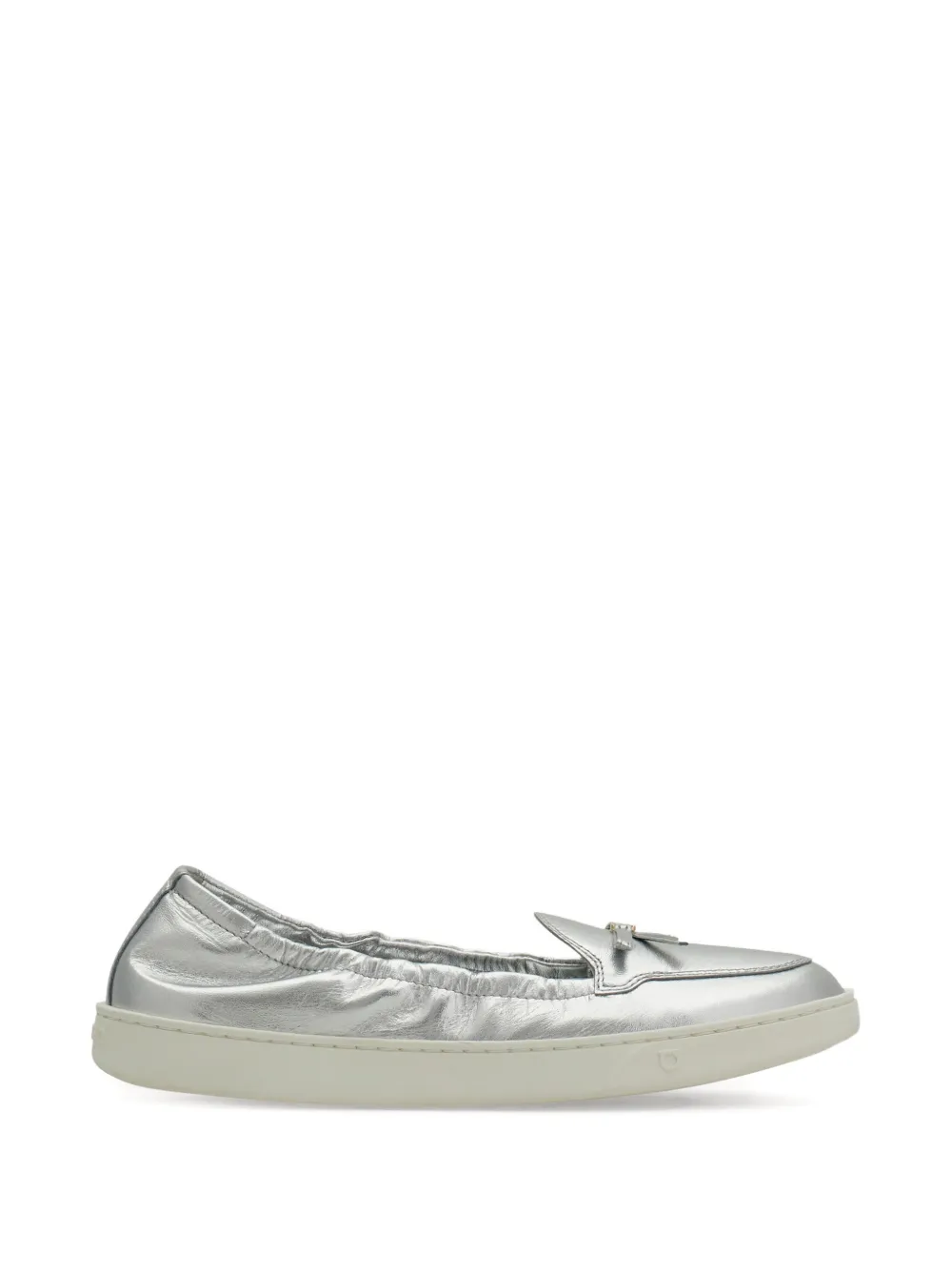 Ferragamo Flexible loafer with mini bow detail Zilver