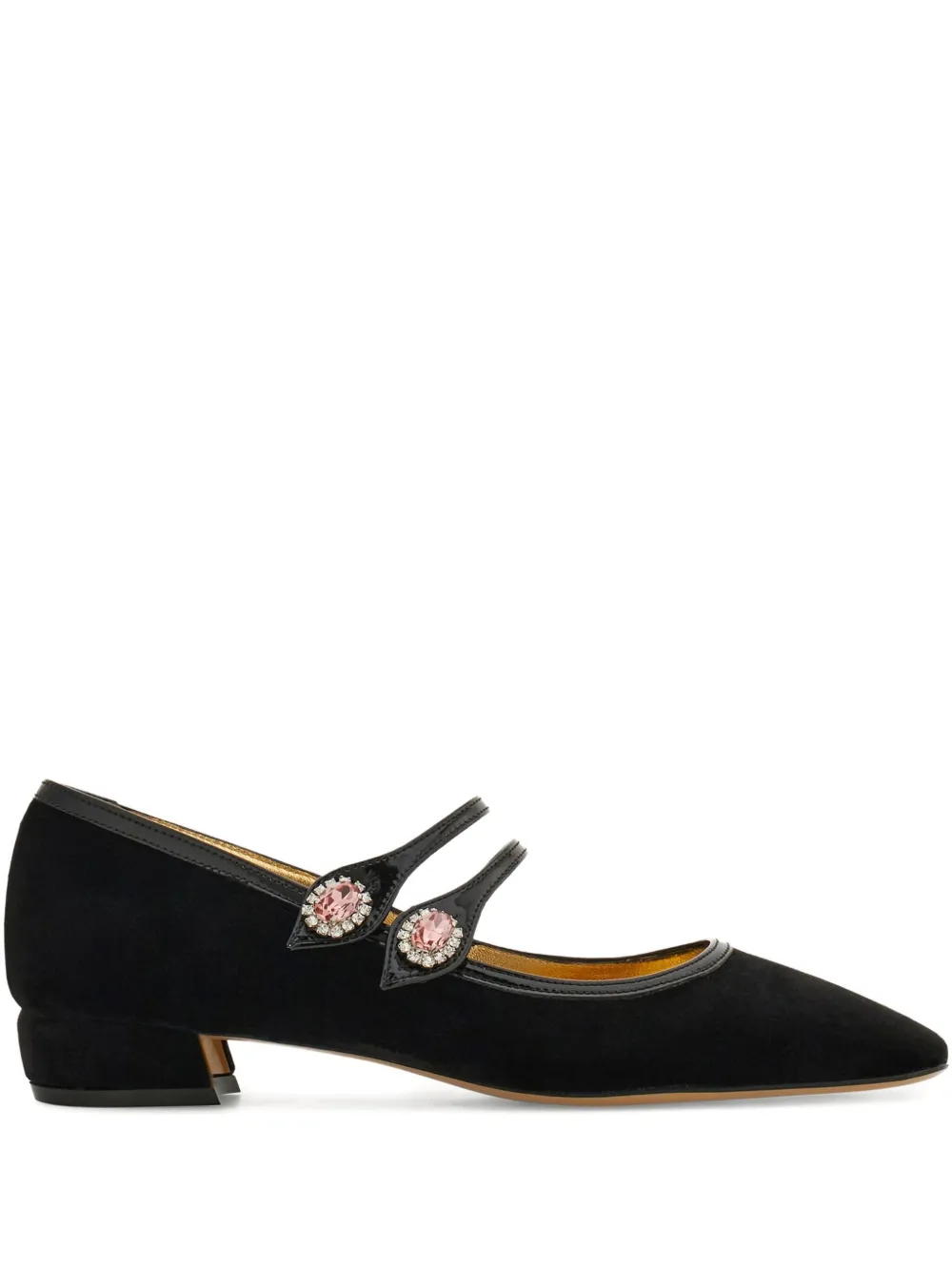 Ferragamo Crystal Embellished Mary Jane In Black